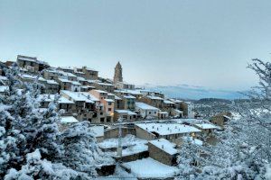 Imagen de una ligera nevada en El Boixar (Tinença de Benifassà)