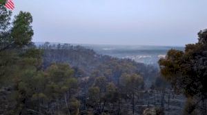 Los bomberos tratan de controlar el incendio de Venta del Moro