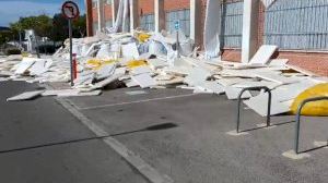 Destrozos en un instituto de la Vall d'Uixó por rachas de viento de 111 km/h